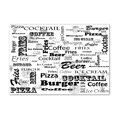 Schilderij op glas Restaurantmenu