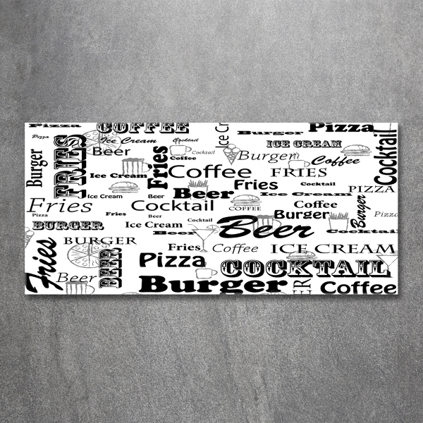 Schilderij op glas Restaurantmenu