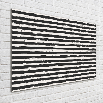 Glazen schilderij Zwart-witte strepen