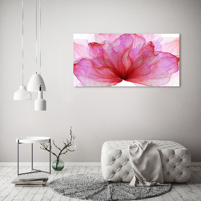 Schilderij glas Roze bloem