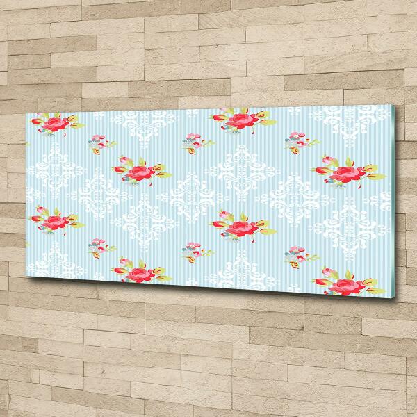 Foto obraz szklany Róże i ornamenty