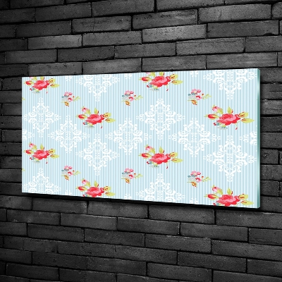 Foto obraz szklany Róże i ornamenty