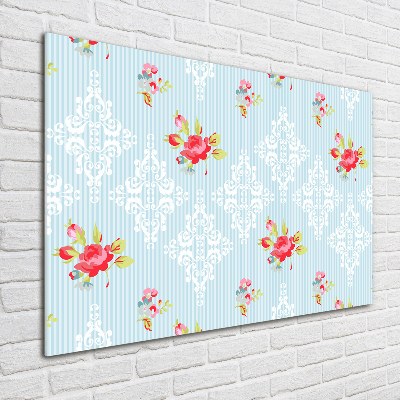 Foto obraz szklany Róże i ornamenty