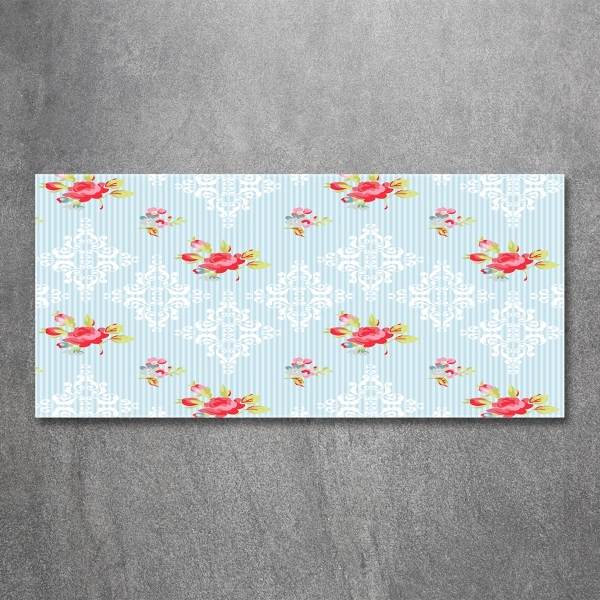 Foto obraz szklany Róże i ornamenty