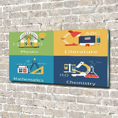 Schilderij glas Schoolvakken