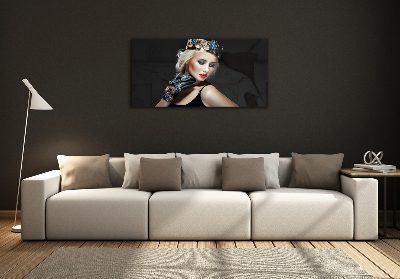 Foto obraz szklany Kobieta w koronie