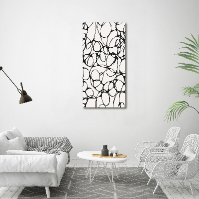 Verticaal glasschilderij Chaotische cirkels