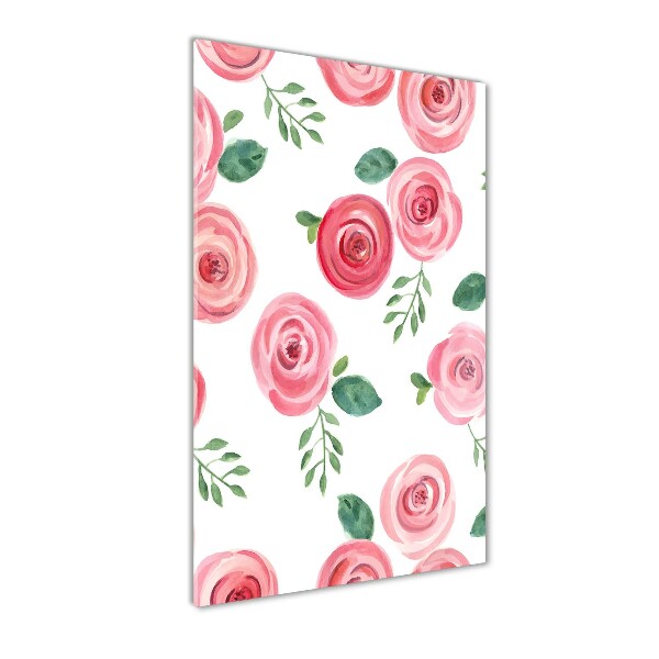 Foto obraz szkło hartowane pionowy Różowe różę