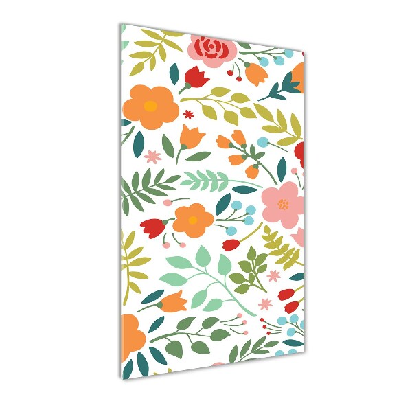 Verticale foto op glas Kleurrijke bloemen