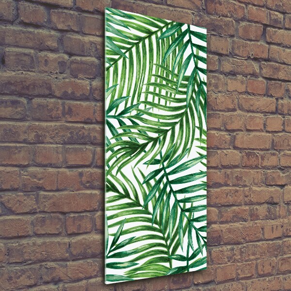 Verticale foto op glas Palmbladeren