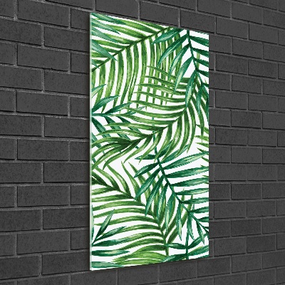 Verticale foto op glas Palmbladeren
