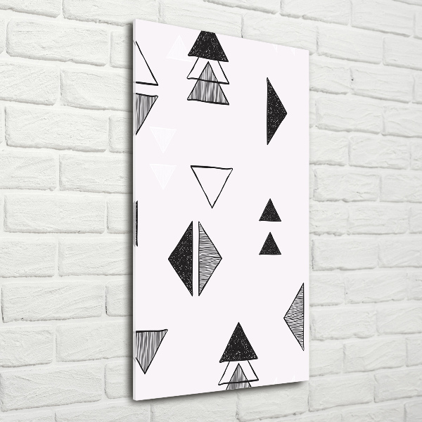 Verticale glasfoto Achtergrond met driehoeken