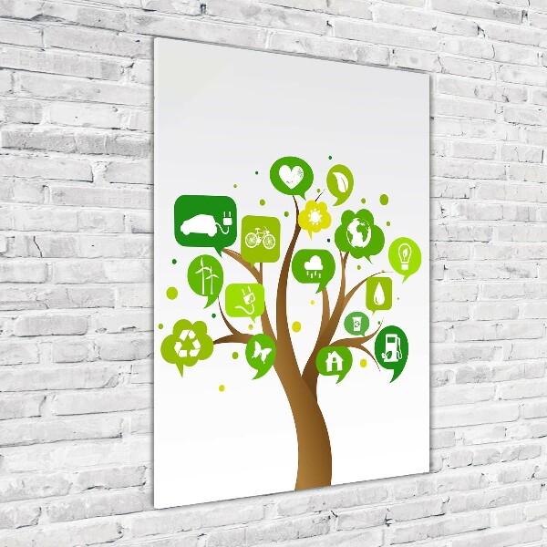 Verticale foto op glas Ecologische boom
