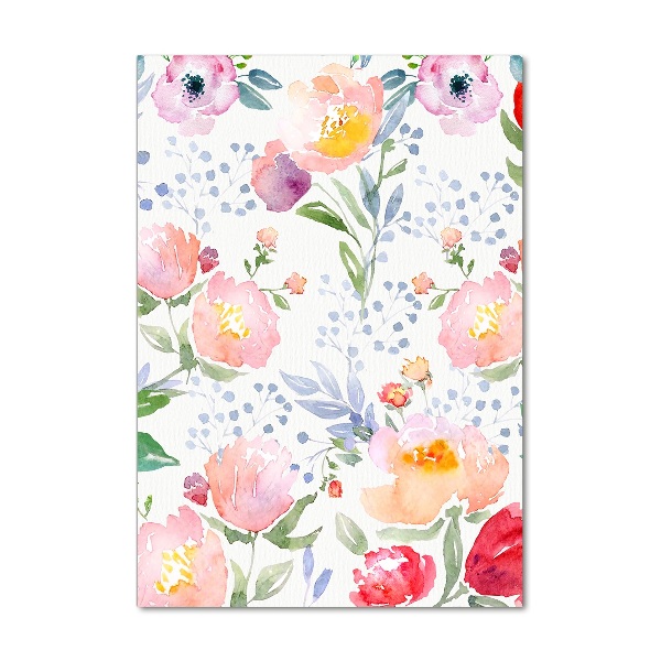 Verticaal glasschilderij Klaprozen