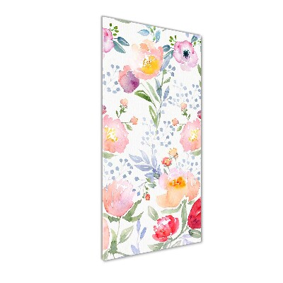 Verticaal glasschilderij Klaprozen
