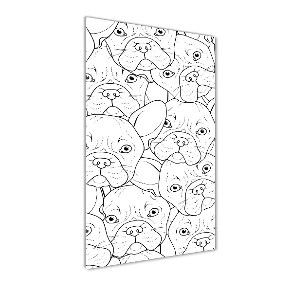 Verticaal glasschilderij Franse bulldogs