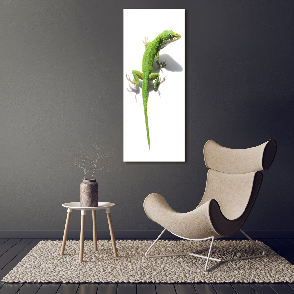 Verticale foto op glas Groene hagedis
