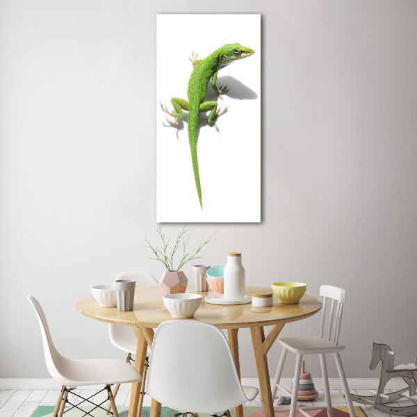 Verticale foto op glas Groene hagedis