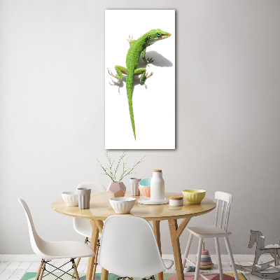 Verticale foto op glas Groene hagedis