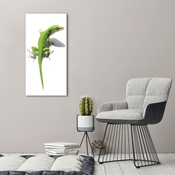 Verticale foto op glas Groene hagedis