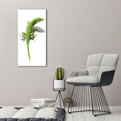 Verticale foto op glas Groene hagedis