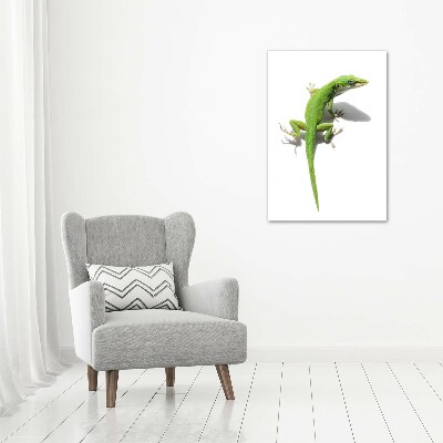 Verticale foto op glas Groene hagedis