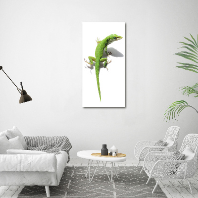 Verticale foto op glas Groene hagedis