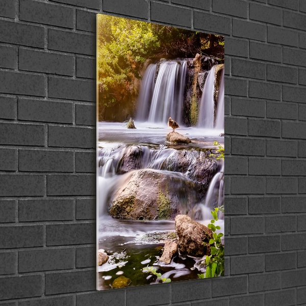 Verticale glasfoto Waterval