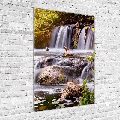 Verticale glasfoto Waterval