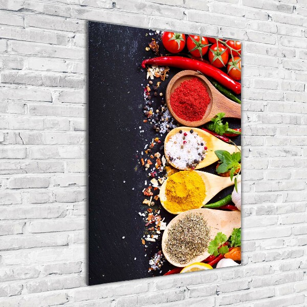 Verticale glasfoto Specerijen