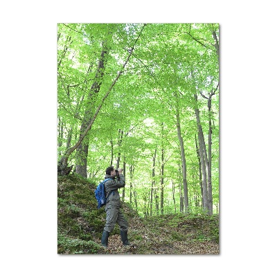 Verticaal glasschilderij Ornitholoog