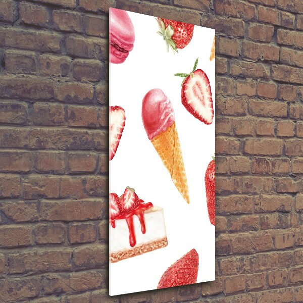 Verticale foto op glas Aardbeiensmaak