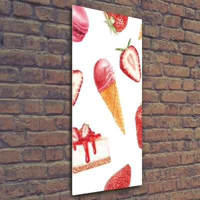 Verticale foto op glas Aardbeiensmaak