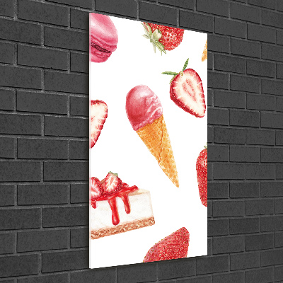 Verticale foto op glas Aardbeiensmaak