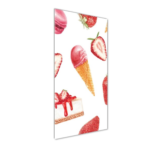 Verticale foto op glas Aardbeiensmaak