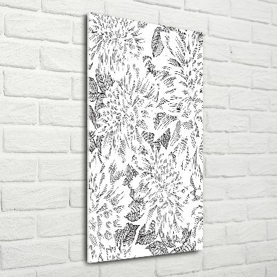 Verticale glasfoto Pioenrozen