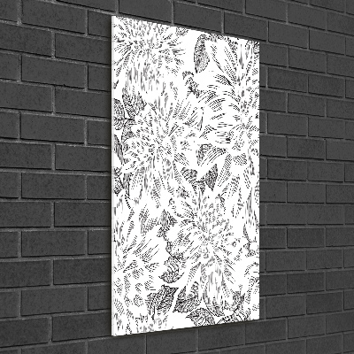 Verticale glasfoto Pioenrozen