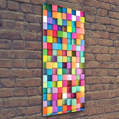 Foto obraz na szkle pionowy Abstrakcja kwadraty