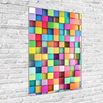 Foto obraz na szkle pionowy Abstrakcja kwadraty