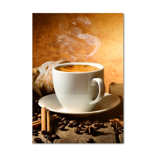 Verticale glasfoto Een kopje koffie