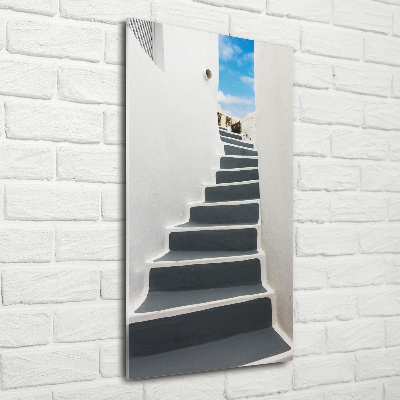 Verticaal glasschilderij Santorini, Griekenland