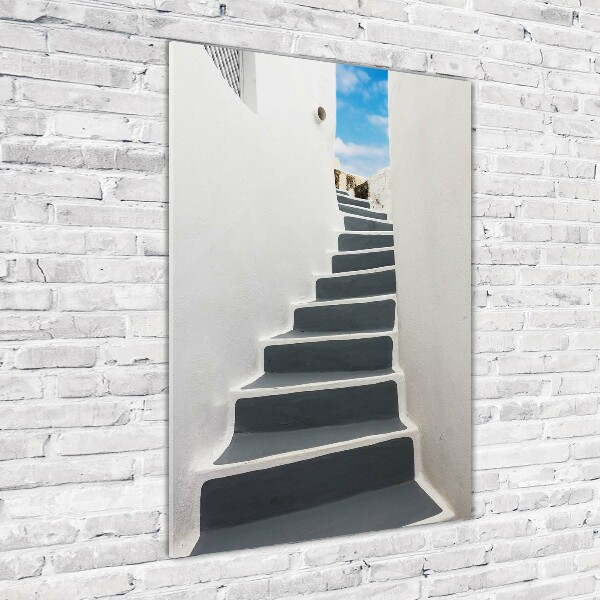 Verticaal glasschilderij Santorini, Griekenland