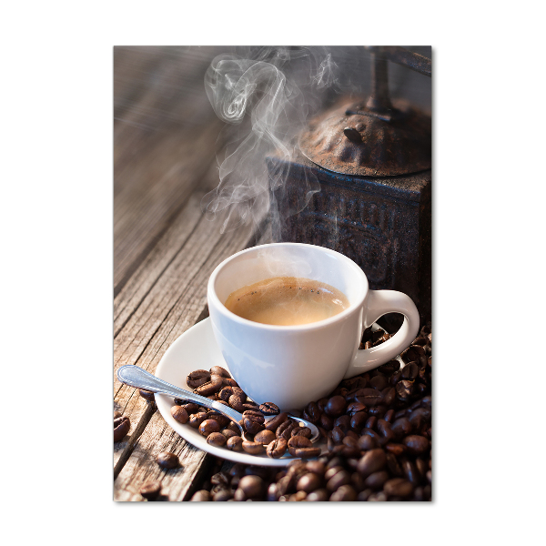 Verticale glasfoto Een kopje koffie