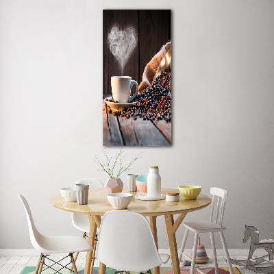 Verticale foto op glas Een kopje koffie