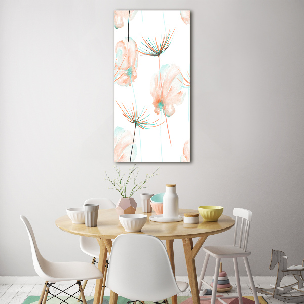 Verticale glasfoto Wilde bloemen