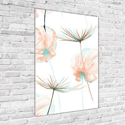 Verticale glasfoto Wilde bloemen