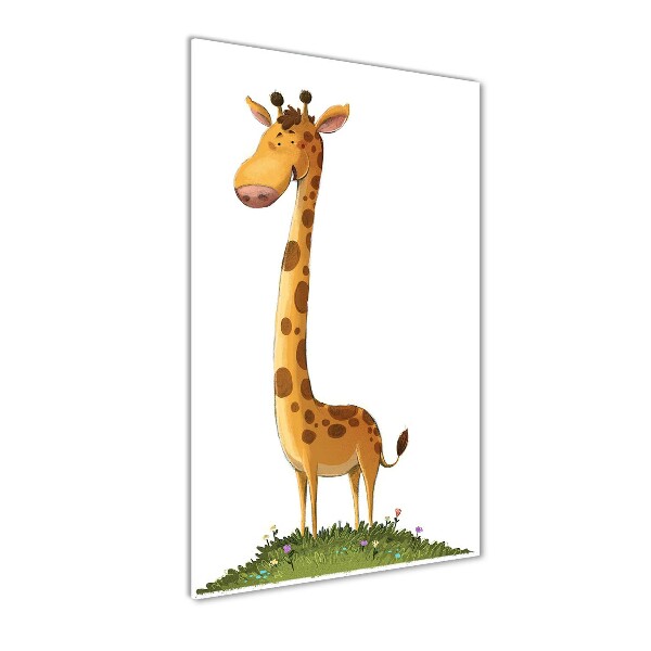 Verticale glasfoto Giraffe