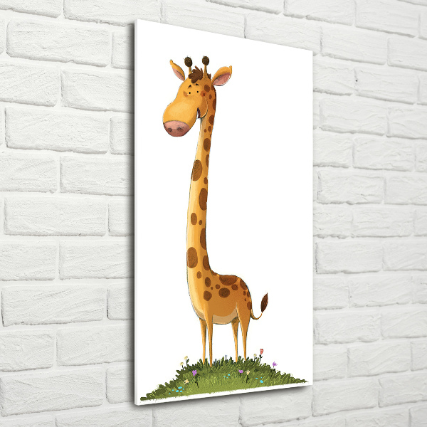 Verticale glasfoto Giraffe