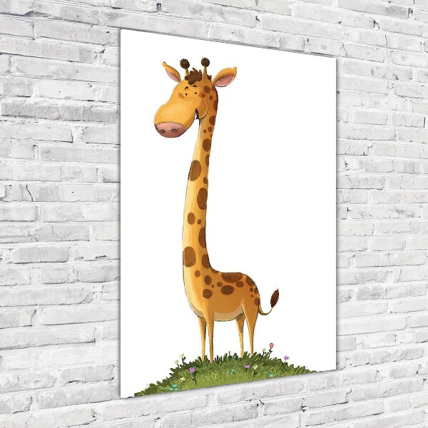Verticale glasfoto Giraffe