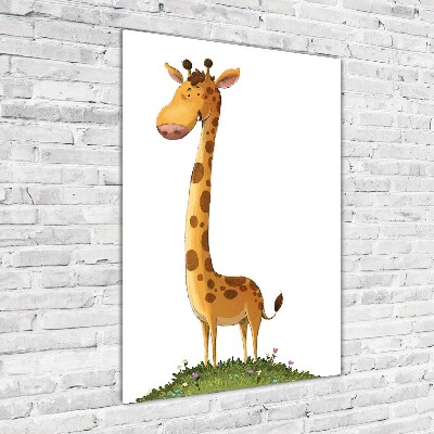 Verticale glasfoto Giraffe